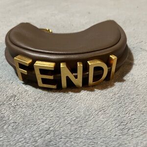 Nano Fendigraphy Fendi Brown Leather clutch